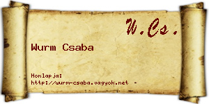 Wurm Csaba névjegykártya